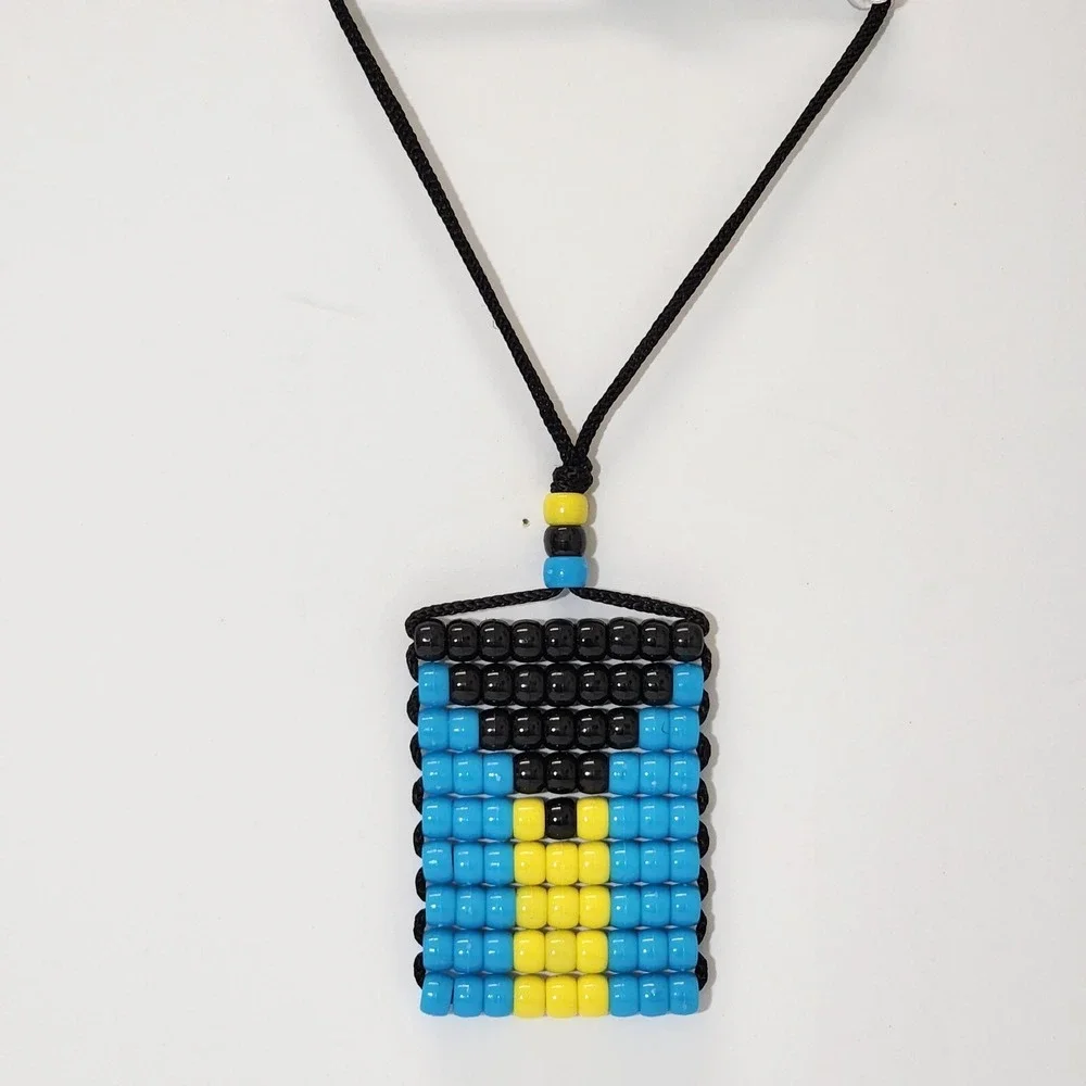 Car Rearview Mirror Danglers.‎ Car Accessory. Pony Beads Bahamas Flag